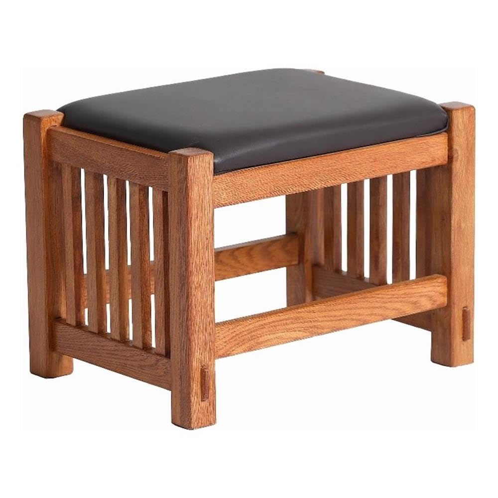 Outdoor Furniture Vintage - Mission Oak Fußhocker mit Spindeln in