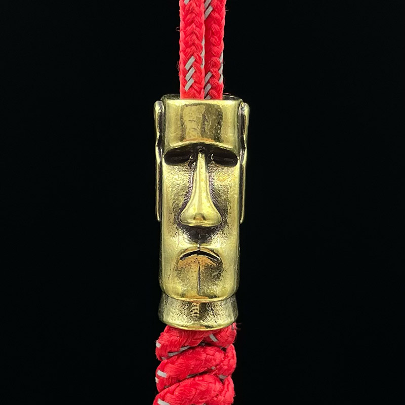 Outdoor Furniture Umbrella - Messing-Osterinsel-Steinwächtermesser-Perlen, gewebtes Paracord-Lanyard, Schlüsselanhänger, Outdoor-EDC-Regenschirmseil, DIY-Zubehör