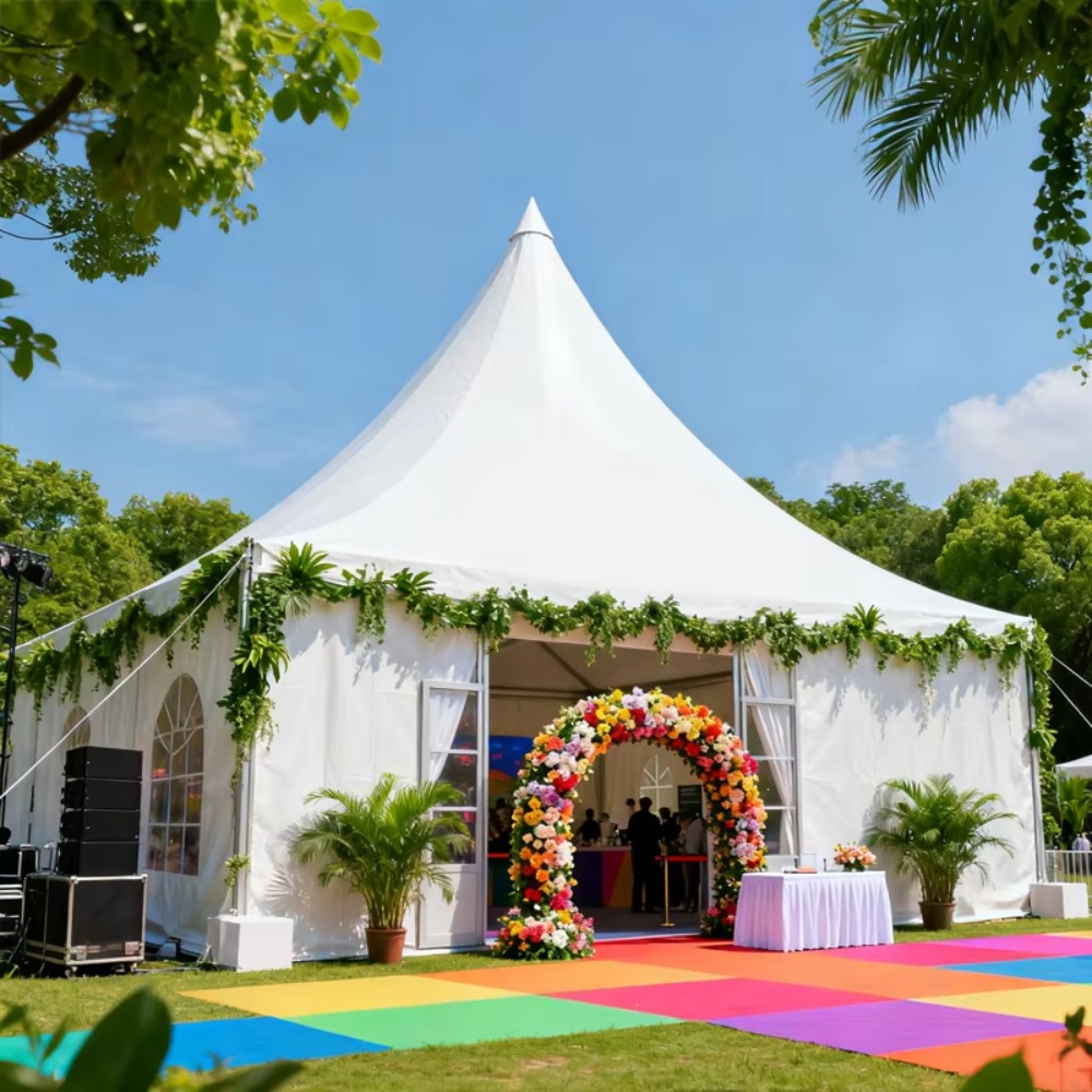 Outdoor Furniture Gazebo - Europäischer Stil, schöne wasserdichte Eventzelte, Outdoor-Kirchen-Hochzeits-Party-Pagodenzelt,