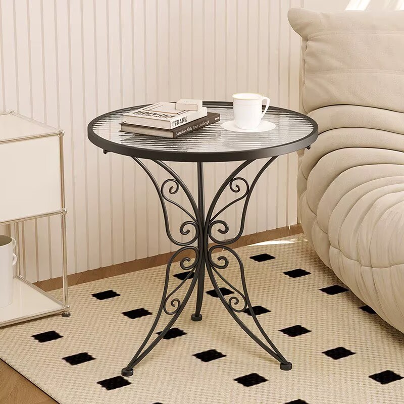 Outdoor Furniture Vintage - Couchtisch, amerikanische Möbel, Vintage-Schmiedeeisen-Teetisch, Balkon-Außenhof-Tisch, Sofa-Seitentisch
