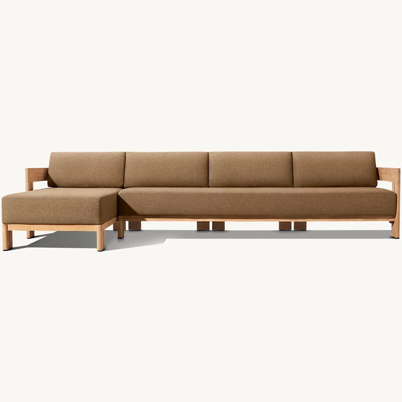 Outdoor Furniture L Shape - @3 # Teak-Gartenmöbel Modernes Sofa-Set Teakholz