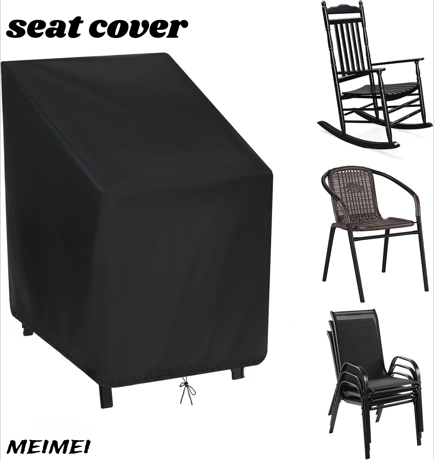 Outdoor Furniture Cover Waterproof - Staubschutz für gestapelte Stuhl-Aufbewahrungstasche, Gartenmöbel-Schutz für