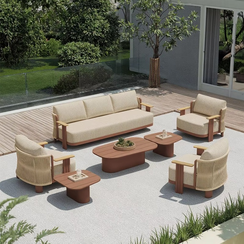 Outdoor Furniture L Shape - Luxuriöses Outdoor-Sofa-Set für Ferienhäuser: Hochwertige Aluminium-Gartenmöbel
