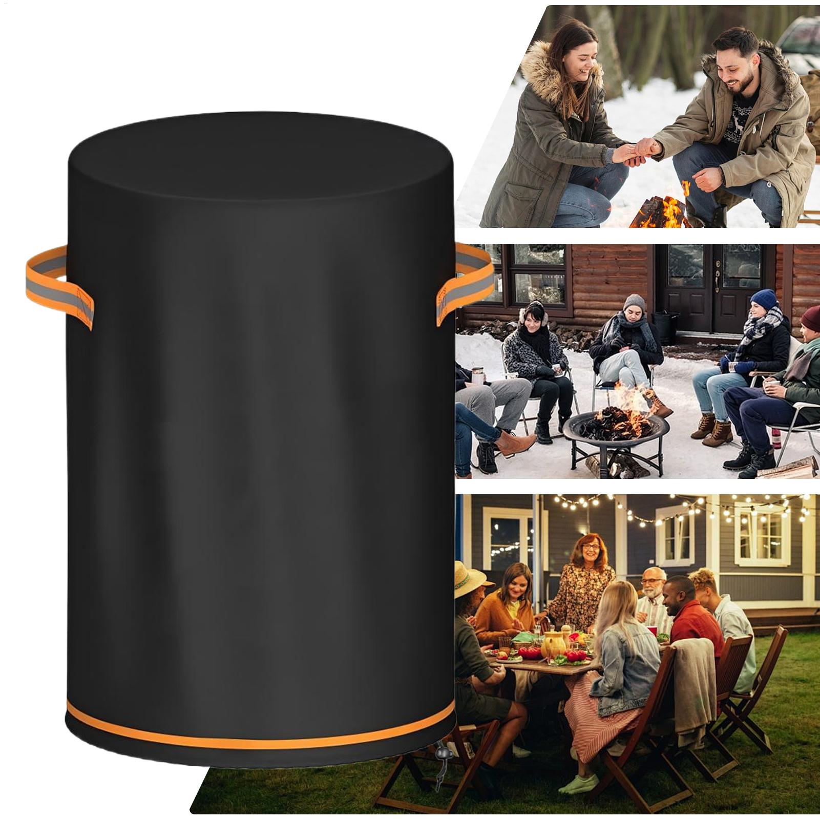 Outdoor Furniture With Fire Pit - Feuerstellen-Säulenabdeckung, robust, wasserdicht, Outdoor-Möbelschutz, Feuersäulen-Abdeckung für