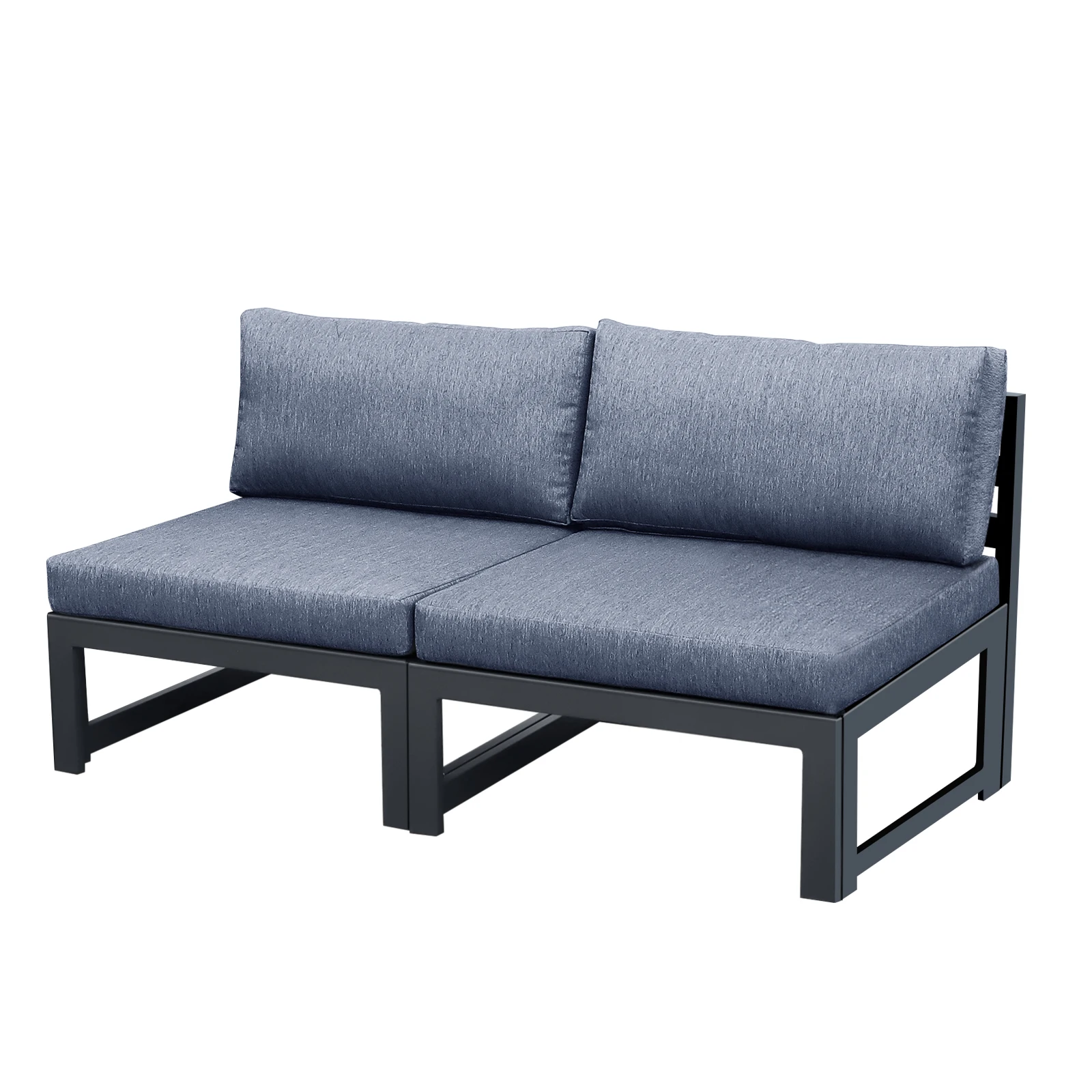 Outdoor Furniture Loveseat - Terrassen-Sofagarnitur mit Liebessitz, armlos, Möbel, Couch,