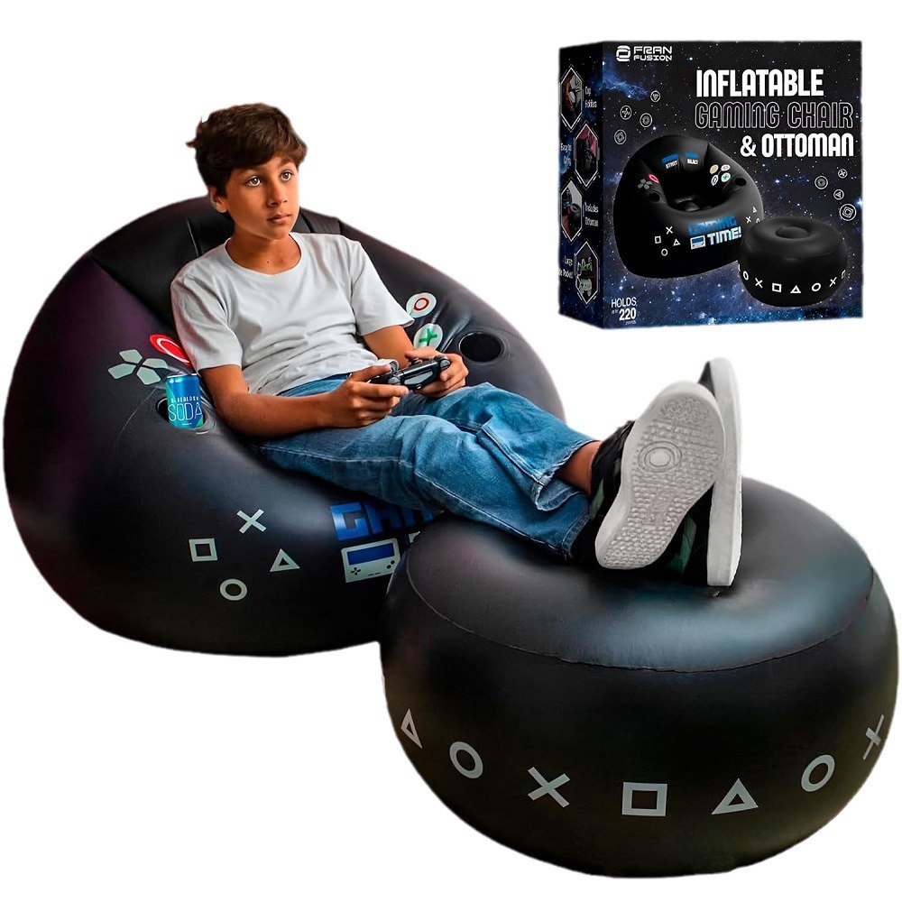 Outdoor Furniture Arhaus - Kreativer E-Sport-Gaming-Stuhl mit Getränkehalter und Seitentaschen,