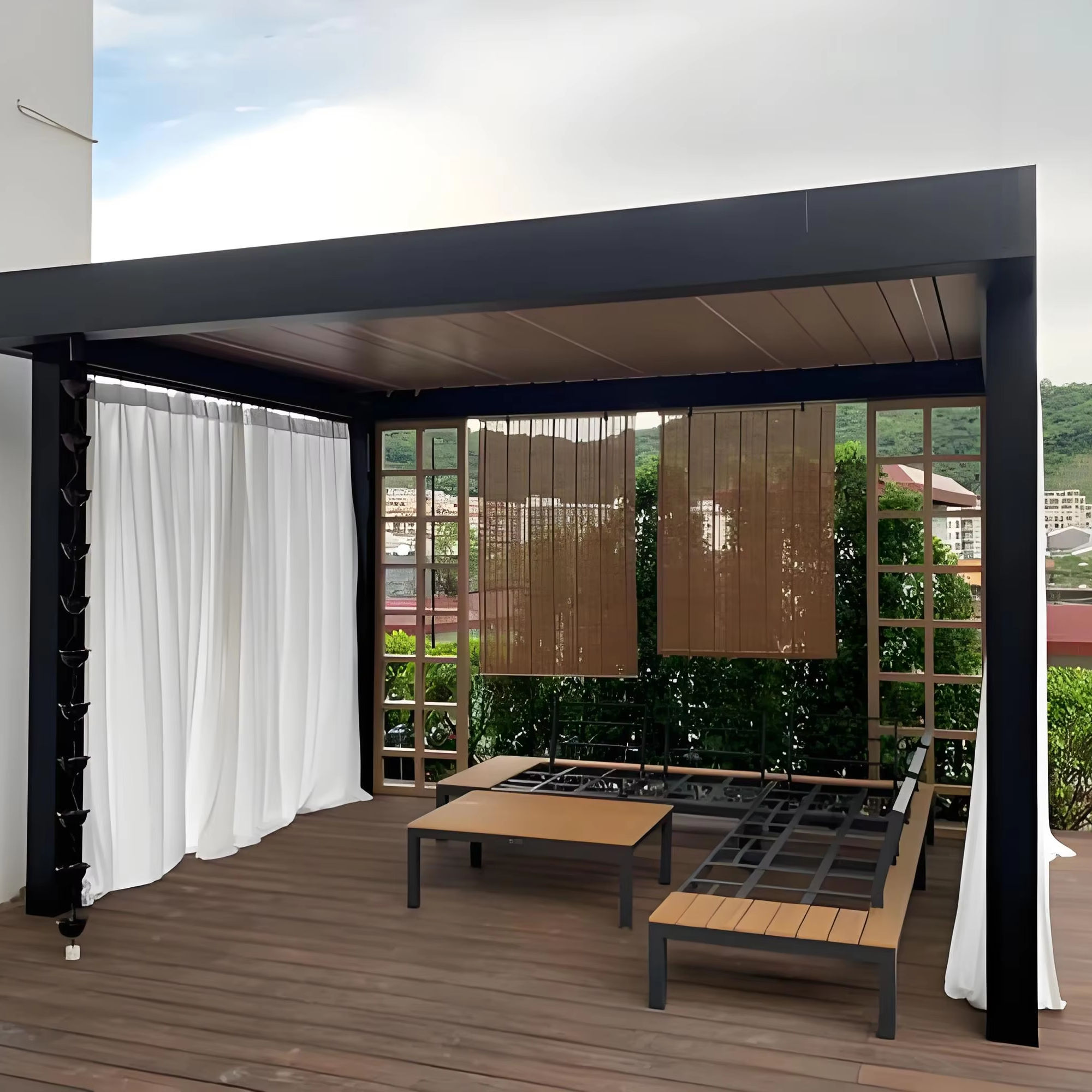 Luxuriöser Pulverbeschichteter – Outdoor Furniture Gazebo Bewertung und Preis