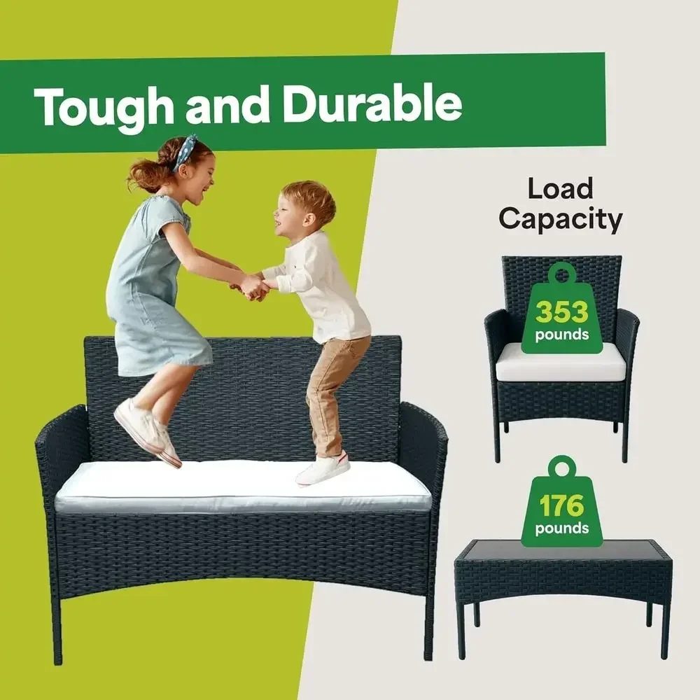 4-teiliges Outdoor-Gartenmöbel – Outdoor Furniture Loveseat Bewertung und Preis