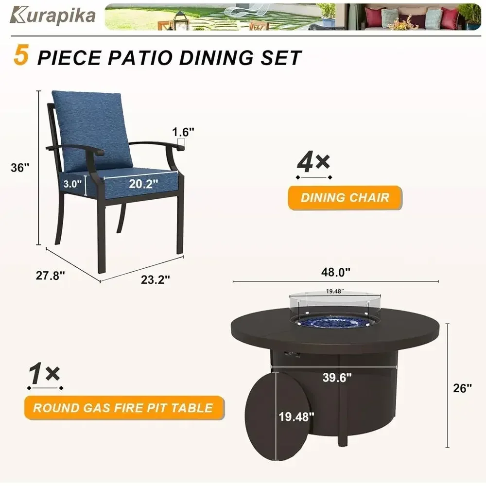 5-teiliges Gartenmöbel-Set mit – Outdoor Furniture With Fire Pit Bewertung und Preis