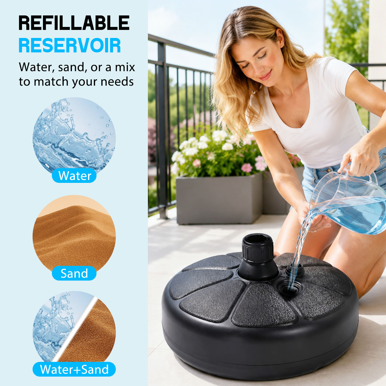 26 lbs (11,8 kg) füllbarer Was – Outdoor Furniture Umbrella Bewertung und Preis
