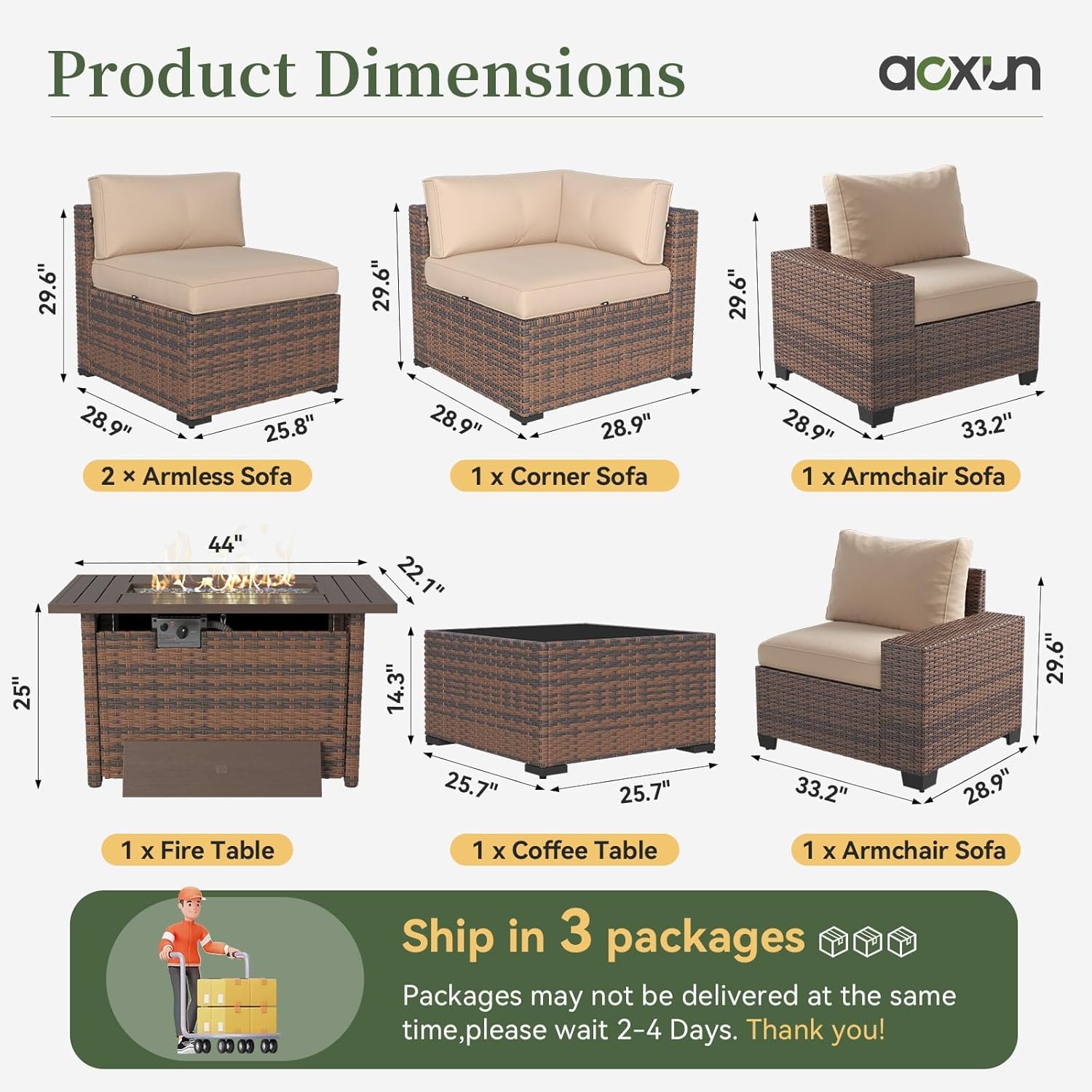7-teiliges Gartenmöbel-Set mit – Outdoor Furniture With Fire Pit Bewertung und Preis