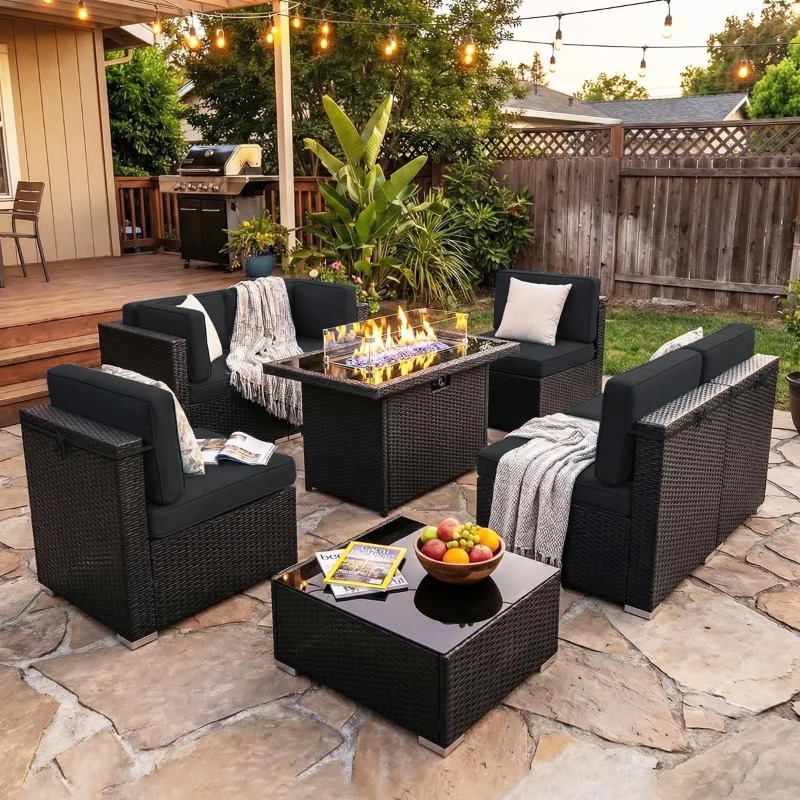 8-teiliges Gartenmöbel-Set aus – Outdoor Furniture With Fire Pit Bewertung und Preis