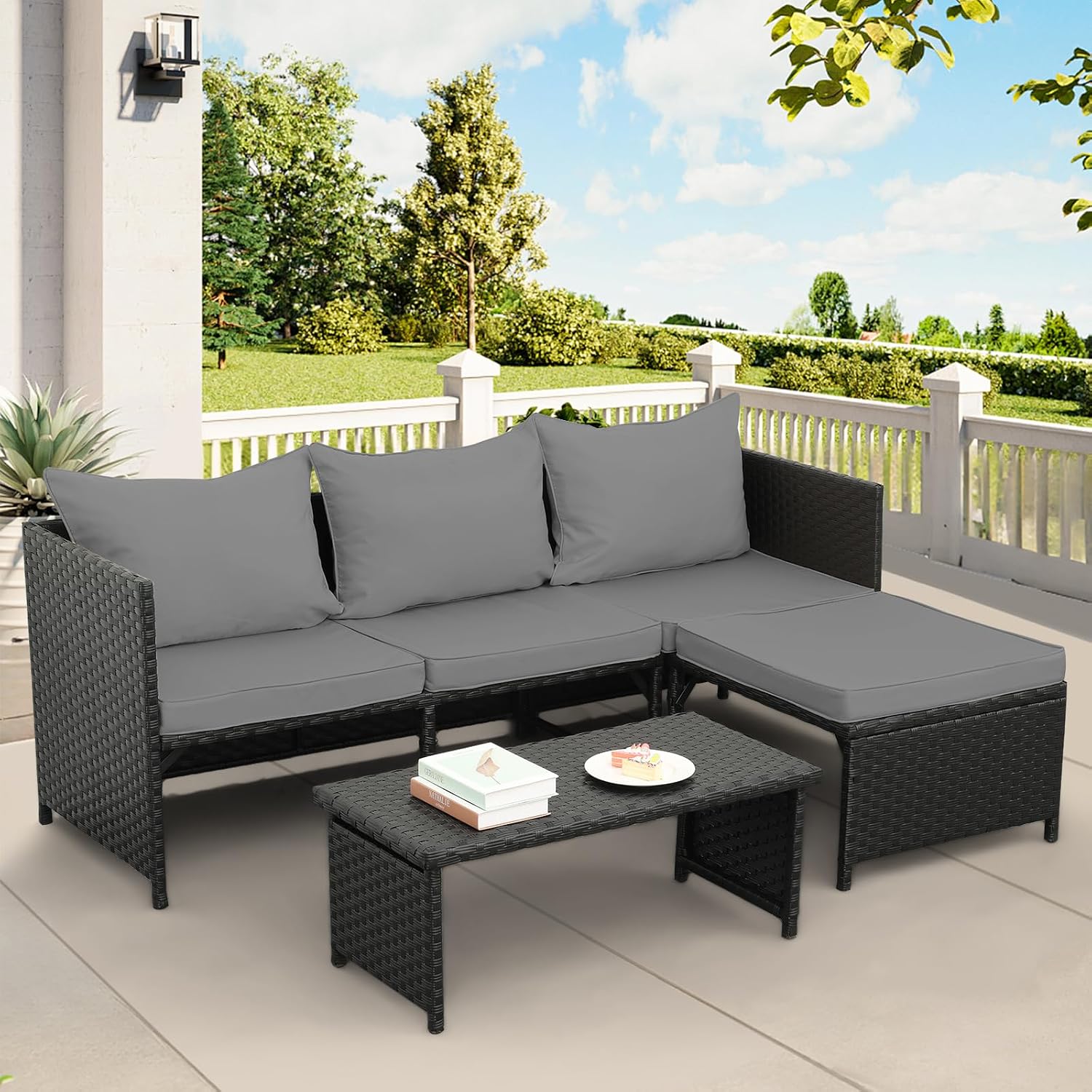 3-teiliges Outdoor-Möbelset au – Outdoor Furniture Loveseat Bewertung und Preis