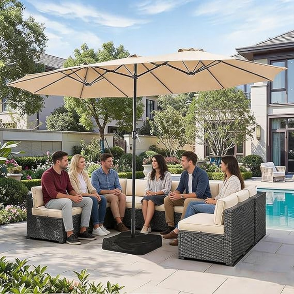 15 Fuß Terrassenschirm mit int – Outdoor Furniture Umbrella Bewertung und Preis