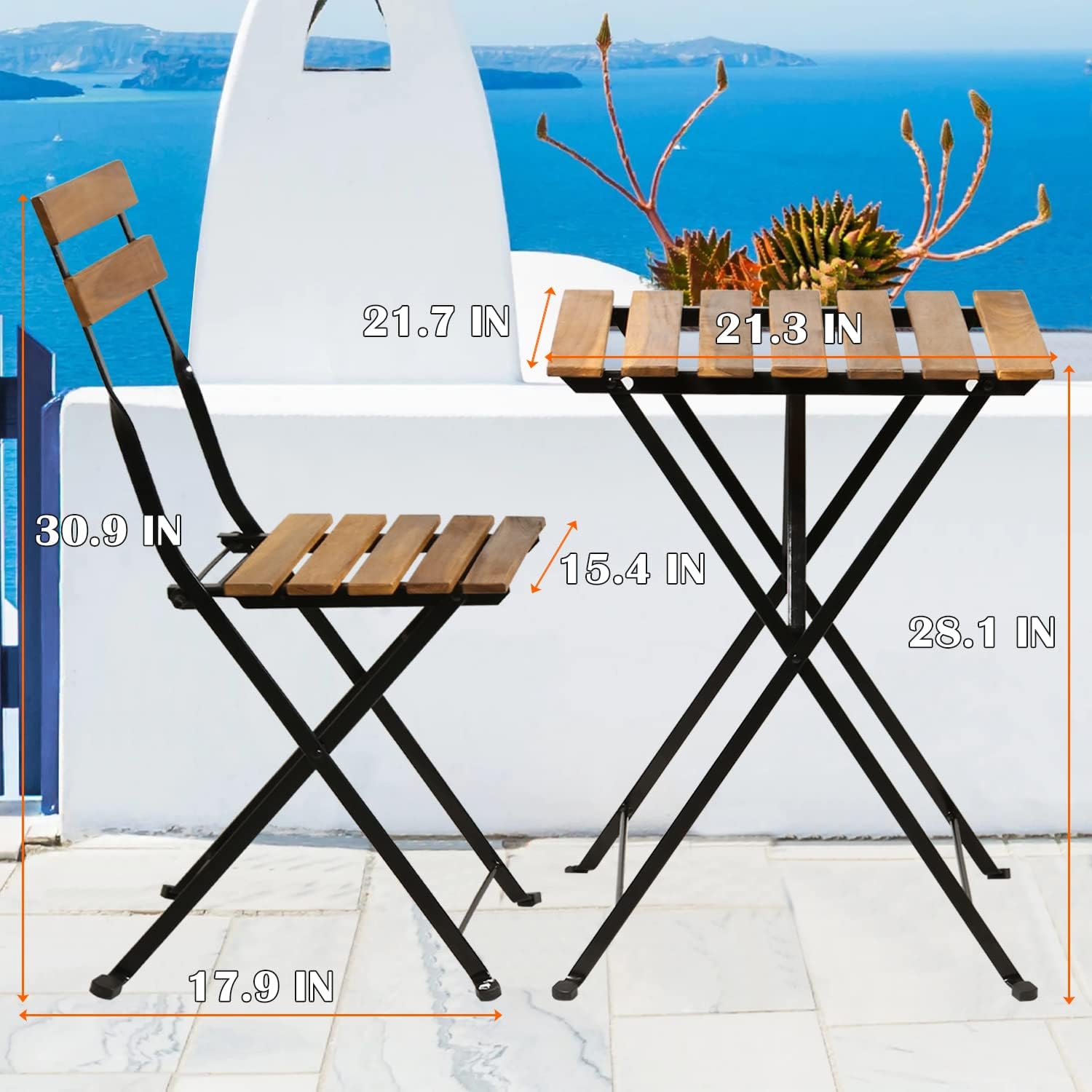 3-teiliges klappbares Bistro-S – Outdoor Furniture Small Bewertung und Preis