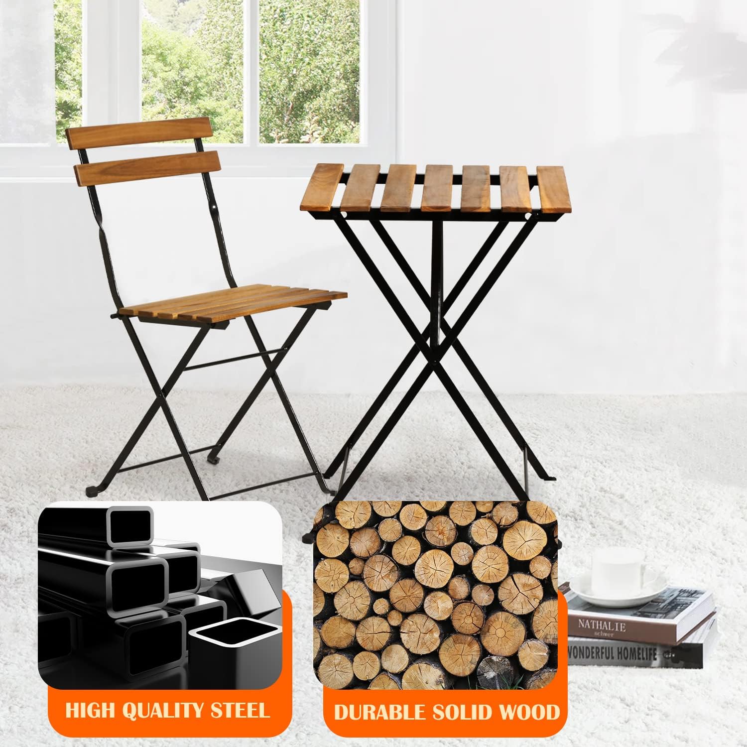 3-teiliges klappbares Bistro-S – Outdoor Furniture Small Bewertung und Preis