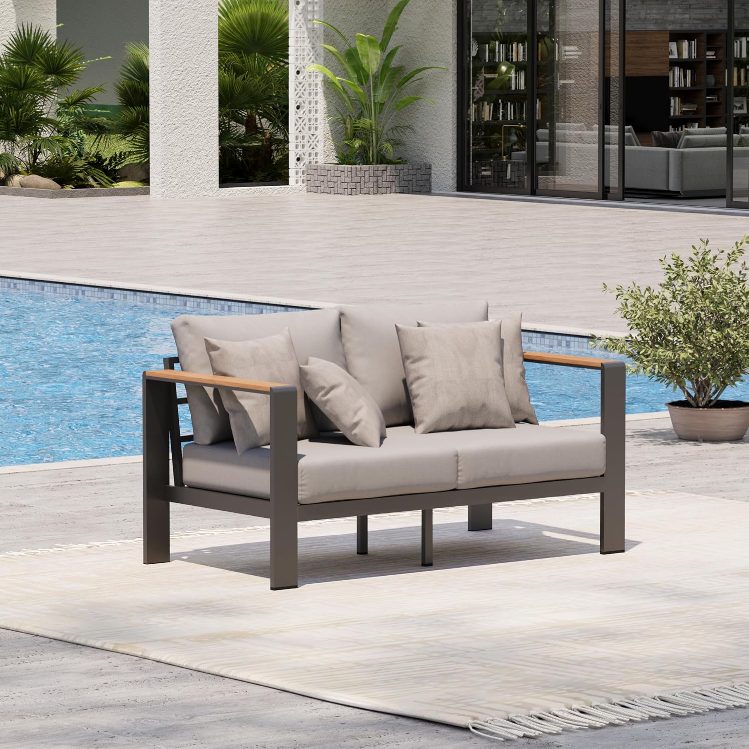 Aluminium-Outdoor-Loveseat-Sof – Outdoor Furniture Loveseat Bewertung und Preis