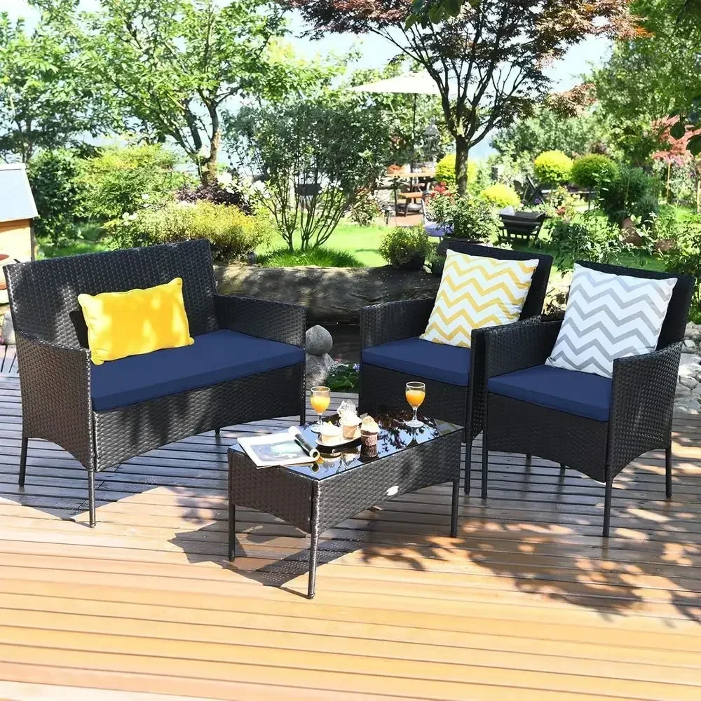 4-teiliges Outdoor-Gartenmöbel – Outdoor Furniture Loveseat Bewertung und Preis