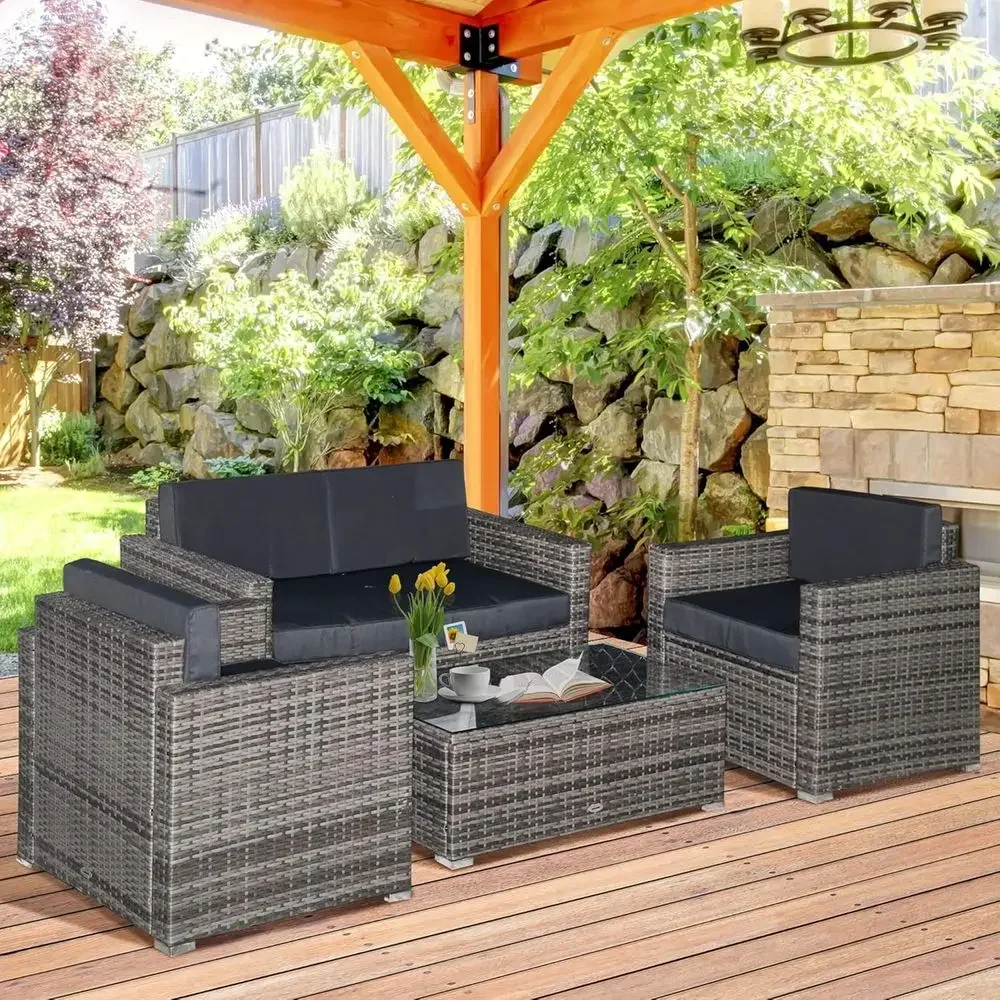 4-teiliges Outdoor-Sofa-Set au – Outdoor Furniture Loveseat Bewertung und Preis
