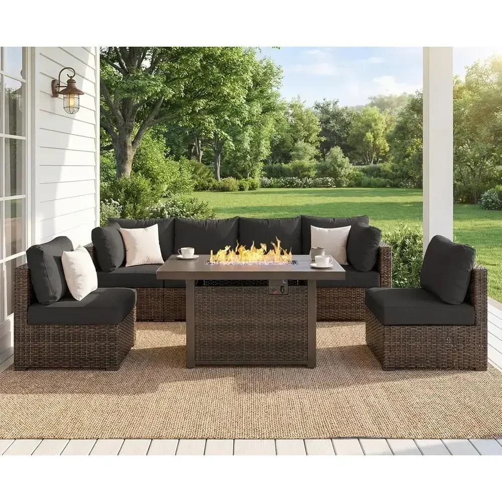 7-teiliges Gartenmöbel-Set mit – Outdoor Furniture With Fire Pit Bewertung und Preis