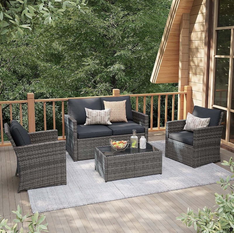 JOIVI Outdoor-Gartenmöbel-Set, – Outdoor Furniture Loveseat Bewertung und Preis