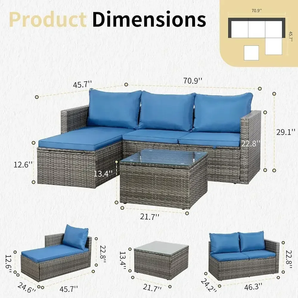 4-teiliges Outdoor-Rattan-Gart – Outdoor Furniture With Fire Pit Bewertung und Preis