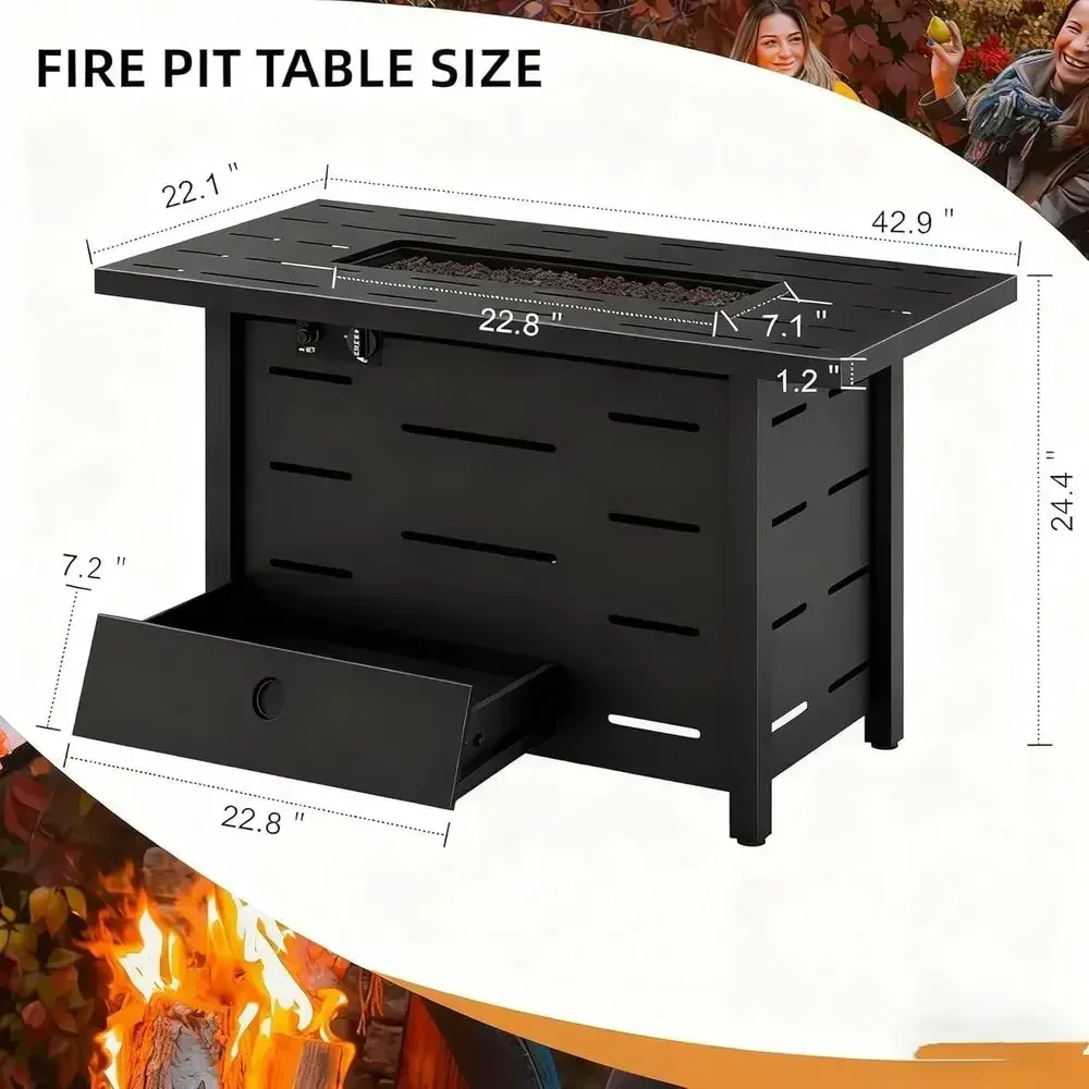 4-teiliges Outdoor-Rattan-Gart – Outdoor Furniture With Fire Pit Bewertung und Preis